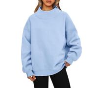 Felpa Cotone Donna décontracté, Felpa Girocollo Casual, Comoda e Ampia, Modello Basic, da Indossare Tutti i Giorni e per Andare al Lavoro.