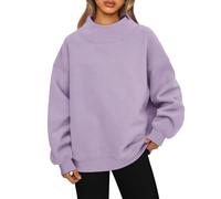 Felpa Cotone Donna décontracté, Felpa Girocollo Casual, Comoda e Ampia, Modello Basic, da Indossare Tutti i Giorni e per Andare al Lavoro.
