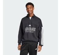 Felpa da allenamento House of Tiro Fleece 1/2-Zip Black / White L