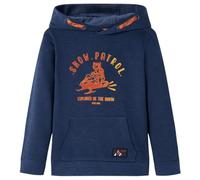 vidaXL Felpa da bambino con cappuccio Blu Marino mélange e Arancione 140
