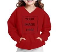 Felpa da Bambino e Ragazzo Pullover Personalizzata Il Tuo Foto Testo Felpe | Scollo a V Maglione con Tasca Anteriore, Personalizzate sul Davanti Maglia, Autunno Inverno Felpa, Casual Comodi Maglietta