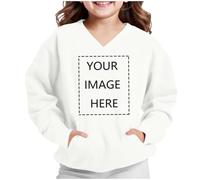 Felpa da Bambino e Ragazzo Pullover Personalizzata Il Tuo Foto Testo Felpe | Scollo a V Maglione con Tasca Anteriore, Personalizzate sul Davanti Maglia, Autunno Inverno Felpa, Casual Comodi Maglietta