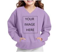 Felpa da Bambino e Ragazzo Pullover Personalizzata Il Tuo Foto Testo Felpe | Scollo a V Maglione con Tasca Anteriore, Personalizzate sul Davanti Maglia, Autunno Inverno Felpa, Casual Comodi Maglietta