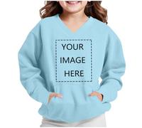 Felpa da Bambino e Ragazzo Pullover Personalizzata Il Tuo Foto Testo Felpe | Scollo a V Maglione con Tasca Anteriore, Personalizzate sul Davanti Maglia, Autunno Inverno Felpa, Casual Comodi Maglietta