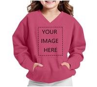 Felpa da Bambino e Ragazzo Pullover Personalizzata Il Tuo Foto Testo Felpe | Scollo a V Maglione con Tasca Anteriore, Personalizzate sul Davanti Maglia, Autunno Inverno Felpa, Casual Comodi Maglietta