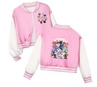 Felpa da baseball per bambini Animal Anomaly Game Button up Ospedale | Giacca da baseball con stampa di personaggi dei cartoni animati, stile casual, a maniche lunghe, per i fan