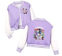 Felpa da baseball per bambini Animal Anomaly Game Button up Ospedale | Giacca da baseball con stampa di personaggi dei cartoni animati, stile casual, a maniche lunghe, per i fan