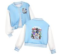 Felpa da baseball per bambini Animal Anomaly Game Button up Ospedale | Giacca da baseball con stampa di personaggi dei cartoni animati, stile casual, a maniche lunghe, per i fan