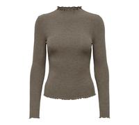 ONLY Onlemma L/S Noos Jrs-Maglietta a Collo Alto Maglia a Maniche Lunghe, Caribou/Dettaglio: Melange, M Donna