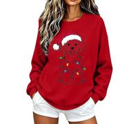 Felpa da donna a girocollo con grafica ad albero | Top casual per la stagione invernale, morbida e confortevole da donna.
