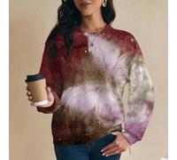 Felpa da donna a girocollo con maniche lunghe e motivo a farfalla, felpa da donna, felpa con farfalla, felpa grafica, felpa carina, felpa tie-dye, top basic SHEIN X Shutterstock SHEIN X potenzia la cr