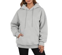 Felpa da donna a maniche lunghe con bottoni e cappuccio con pizzo,Felpe donna con cappuccio,Abbigliamento Donna, 01 Grigio, XXX-Large