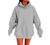 Felpa da donna a maniche lunghe con cappuccio con laccio,Felpe donna con cappuccio,Felpa da donna,Giacche da donna,Felpa con cappuccio Giacca, 01 Grigio, 02, XXX-Large