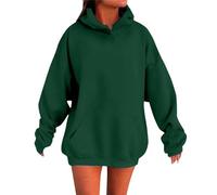 Felpa da donna a maniche lunghe con cappuccio con laccio,Felpe donna con cappuccio,Felpa Donna,Giacche Donna,Felpa con cappuccio Donna Giacca, 01 verde, XXX-Large