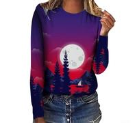 Felpa da donna a maniche lunghe con stampa 3D | Design unico con stampa 3D, silhouette rilassata, comfort a maniche lunghe, adatto per la primavera e l'inverno (A XXL)