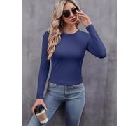 Felpa da donna a maniche lunghe tinta unita, pullover classico morbido | Felpa traspirante da donna a maniche lunghe, mantiene una sensazione accogliente nelle fredde giornate primaverili e