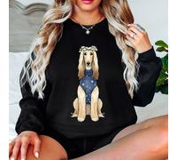 Felpa da donna Afghan Hound Christmas Dogs maglione luci festive