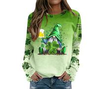 Felpa da donna casual a maniche lunghe con cerniera con cappuccio Top Crop Half Zip Pullover, Verde menta, S