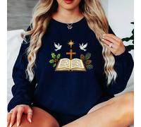 Felpa da donna Christian Christmas maglione da donna fede religiosa