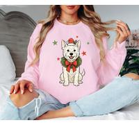 Felpa da donna Christmas Westie Dog Holiday Babbo Natale Hat maglione da donna
