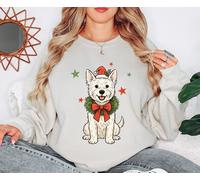 Felpa da donna Christmas Westie Dog Holiday Babbo Natale Hat maglione da donna