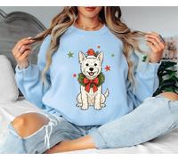 Felpa da donna Christmas Westie Dog Holiday Babbo Natale Hat maglione da donna