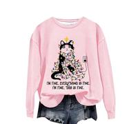 Felpa da donna comoda tinta unita 2026 top da donna con scritta in inglese "I'm Everything'S I'M And That's", felpa con stampa grafica girocollo pullover maglione lungo abbigliamento sportivo per