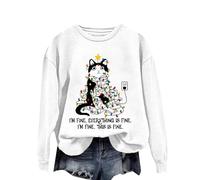 Felpa da donna comoda tinta unita 2026 top da donna con scritta in inglese "I'm Everything'S I'M And That's", felpa con stampa grafica girocollo pullover maglione lungo abbigliamento sportivo per