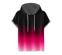 Felpa da donna con cappuccio, a maniche corte, tinta unita, con cappuccio, sweatshirt alla moda, con cappuccio, comoda, con cappuccio, taglia grande, comoda, in cotone, blusa, estiva, classica, top