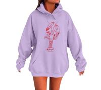 Felpa da donna con cappuccio a maniche lunghe con stampa oversize