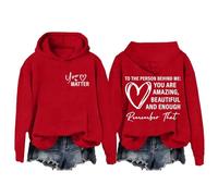 Felpa da donna con cappuccio con lettere, oversize, per coppie | Felpa con cappuccio da donna, comoda a maniche lunghe, con stampa, morbida, in cotone, per lo sport, il tempo libero