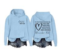 Felpa da donna con cappuccio con lettere, oversize, per coppie | Felpa con cappuccio da donna, comoda a maniche lunghe, con stampa, morbida, in cotone, per lo sport, il tempo libero