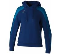Erima Felpa con Cappuccio Evo Star (1072433) Donna, New Navy/Mykonos Blue, 42