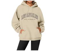 Felpa da Donna con Cappuccio, Felpa con Cappuccio Pullover a Maniche Lunghe da Strada con Girocollo Stampato con Lettera Nuova da Donna