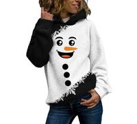 Felpa da donna con cappuccio natalizia comoda da donna alla moda per l'inverno stampa pupazzo di neve a maniche lunghe con cappuccio top disponibile in taglie forti per la vita quotidiana regali di