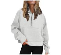 Felpa da donna, con cappuccio, oversize, a maniche lunghe, regolare, lunga oversize, con cappuccio, sottile, classico, per la transizione