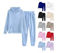 Felpa da donna con cappuccio Oversize, giacca da donna, in pile, pantaloni da jogging con cappuccio, tinta unita, abbigliamento a due pezzi, cappotto a manica lunga con tasca set felpe autunno e