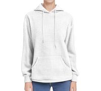 Felpa da donna con cappuccio Oversize Maglione Plaid da donna, taglie forti Felpe con coulisse, maniche lunghe, cappotto, tasca canguro, cappotti casual giacca semplice abbigliamento leggero