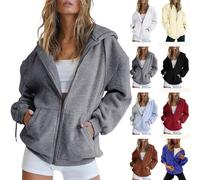 Felpa da donna con cappuccio sportivo - Felpa con cappuccio da donna con cerniera Oversize Felpa con coulisse con tasca Felpa a manica lunga con cappuccio tinta unita Loungewear 2025 Nuovo Top Fitness