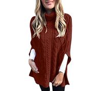 Felpa da donna con collo a lupetto Camicetta Ultimo 2022 da donna a maniche lunghe Plus Size Abito a collo alto maglione per interni ed esterni regali di Natale, Rosso, M