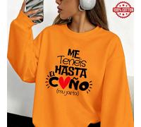 Felpa da donna con collo rotondo, in cotone per autunno/inverno, con grafica a cuore e slogan "Il mio amore finché non mi stanco", morbida e versatile per uso quotidiano, in ufficio/relax/casa/sport a