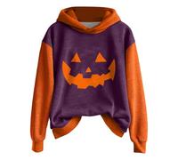 Felpa da donna con design patchwork unico, pullover casual a maniche lunghe, misto cotone traspirante, felpe con cappuccio estetiche retrò da donna UK, vino, S