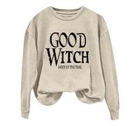 Felpa da donna con scritta "Good Witch Most of The Time", beige., S