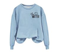 Felpa da donna con scritta in inglese "You Are Enough Dear Person Behind Me", con stampa a girocollo, abbigliamento invernale, per donne, Azzurro, XL