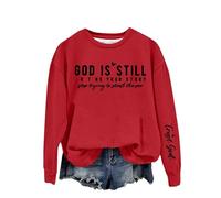 Felpa da donna con scritta in lingua inglese "God Is Writing Your Story Stop Trying To Steal The Pen", con citazione ispiratrice, con cerniera intera, da donna, Rosso, M