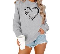 Felpa da donna con stampa a lettere bella camicia pullover girocollo a maniche lunghe pullover top casual grafica t-shirt streetwear girocollo streetwear top da donna divertente stampa lettera casual