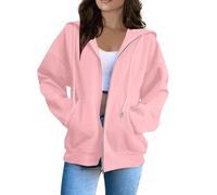 Felpa da Donna con Stampa Modello Baggy Soft Pullover Manica Lunga Pantacollant Pelle Felpati a Tinta Unita Hoodie Sweatshirt Zip Up Felpe Giacca Donna Autunno a Tinta Unita per Autunno e Inverno