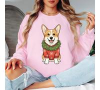 Felpa da donna Corgi Christmas Snowflake Holiday maglione amante dei cani...