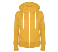 Felpa da donna Full Zip Giacca per le mezze stagioni, in tinta unita, con cappuccio, giacca college leggera, con cappuccio, in cotone, 43, L