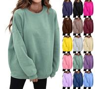 Felpa da donna girocollo senza cappuccio Pullover da donna casual comoda a maniche lunghe felpe oversize girocollo pullover maglioni vestibilità ampia autunno maglioni top morbidi larghi vestibilità